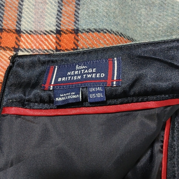 Boden 100% Wool Tweed Plaid A Line Mini Skirt. Ladies Size 10 - Picture 7 of 11